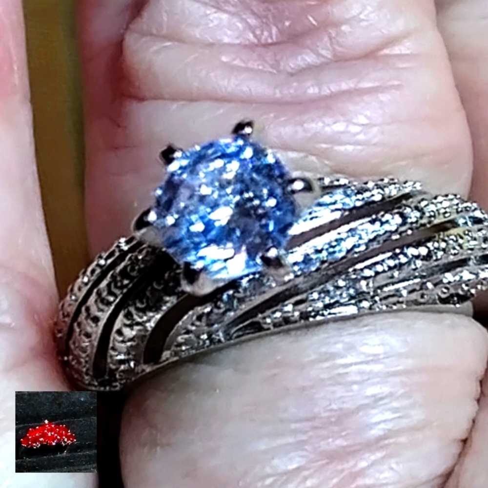 *ENGAGEMENT/ PROMISE* A RARE STERLING, *BLUE ZIRCON* SIZE 9. MEANING, DETAILS 👇